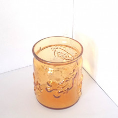 Vaza cristal amber marigold hand blown 2 - design Amie Stalkrantz Mantorp Suedia