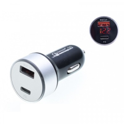 Incarcator Auto Qualcom 2USB 3.0 + PD-USB tip C 12V 24V 2A035 XXM foto