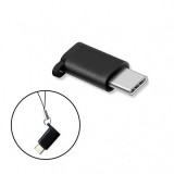 Cumpara ieftin Adaptor USB Type C intrare - micro USB iesire cu suport metalic - Negru, Dactylion