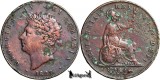 1827, &frac12; Penny - George al IV-lea - Regatul Unit al Marii Britanii și Irlandei, Europa