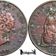 1827, ½ Penny - George al IV-lea - Regatul Unit al Marii Britanii și Irlandei
