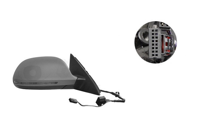 Oglinda exterioara Audi Q3 (8u), 06.2011-02.2015; Q3 (8u), 01.2015-, Dreapta, reglare electrica; grunduit; incalzita; geam convex; cromat; 8 pini; cu