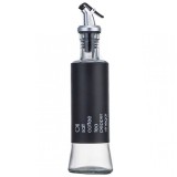 Recipient Pufo Savor din sticla pentru ulei si otet, 300 ml, negru