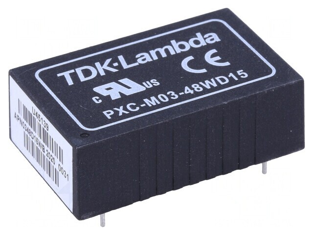 Convertor DC/DC 3W 18-75V la 15V/-15V THT