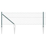 vidaXL &Icirc;mprejmuire din plasă cu st&acirc;lpi Verde 0.6 x 25 m Oțel