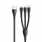 Cablu de date Mcdodo Mamba Series 3 in 1 Lightning &amp; MicroUSB &amp; Type-C 1.2m Black