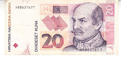 M1 - Bancnota foarte veche - Croatia - 20 kuna - 2012