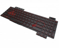 Tastatura laptop Asus TUF Gaming FX505DU-AL079 neagra fara rama cu iluminare layout US foto