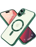 Huse silicon cu incarcare wireless compatibila cu Iphone 16 Verde, Albastru, Carcasa