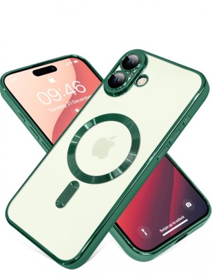 Huse silicon cu incarcare wireless compatibila cu Iphone 16 Verde foto