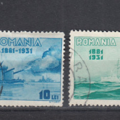 ROMANIA 1931 LP 90 SEMICENTENARUL MARINEI SERIE STAMPILATA