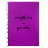 Caiet Matematică, A4, 3 Subiecte, 96 File, Mov, Mesaj Everything is possible, Spiralat, Oem