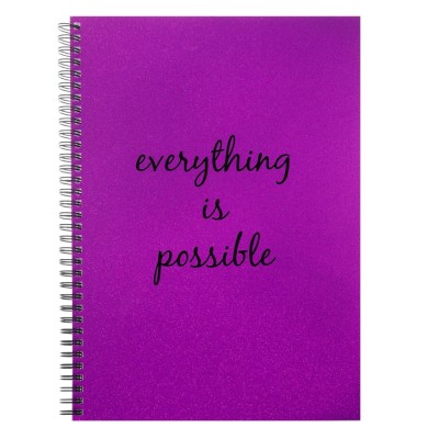 Caiet Matematică, A4, 3 Subiecte, 96 File, Mov, Mesaj Everything is possible, Spiralat foto