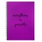 Caiet Matematică, A4, 3 Subiecte, 96 File, Mov, Mesaj Everything is possible, Spiralat