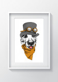Cumpara ieftin Tablou decorativ Dog w hat, Oyo Kids, 29x24 cm, lemn/MDF, multicolor