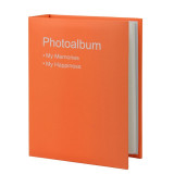 Album foto conception tip carte, format 10x15, 100 fotografii, buzunare slip-in, coperti piele ecologica culoare portocaliu MultiMark GlobalProd, ProCart