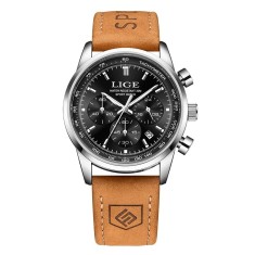Ceas Barbati Lige 89136 Negru-Argintiu , Design Sport, Functii Multiple, Rezistent la socuri, Rezistent la Apa 3ATM