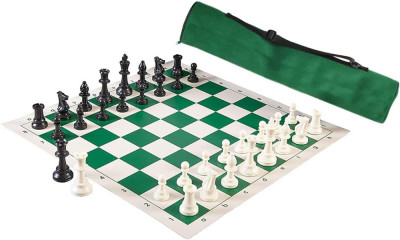 Set de șah combinat 3n-1 - Tabla de șah mare de 20 inchi, piese de șah Staunton foto