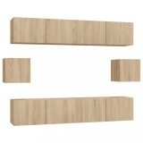 Cumpara ieftin Set dulap TV, 6 piese, stejar sonoma, lemn prelucrat