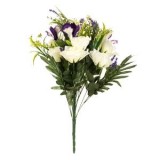 Buchet Flori Artificiale Mov și Albe, 60 cm, CMCLASS