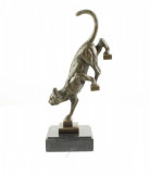 Pisica - statueta din bronz pe soclu din marmura BE-77, Animale
