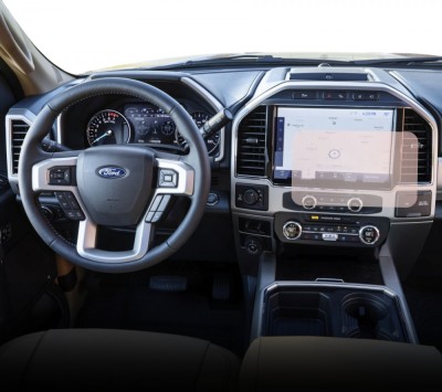 Folie protectie display navigatie Duragon, din silicon, pentru Ford Super Duty Lariat Tremor 2021+, transparenta, anti-shock, kit instalare foto