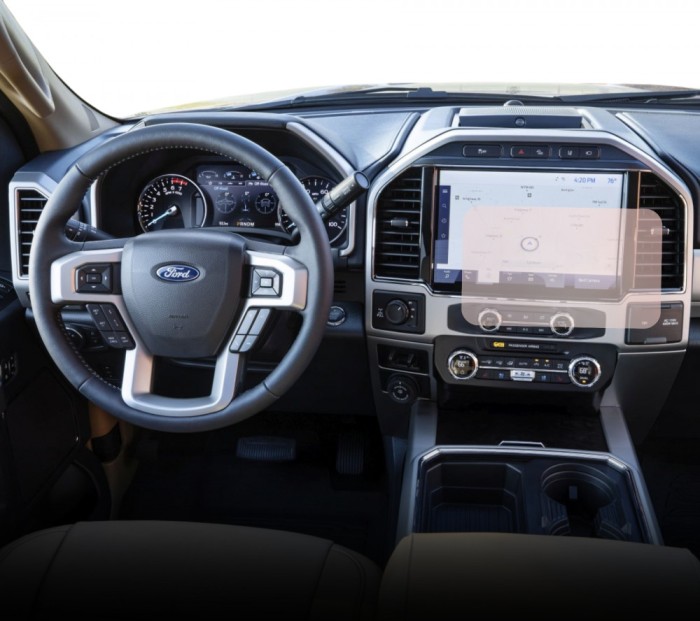 Folie protectie display navigatie Duragon, din silicon, pentru Ford Super Duty Lariat Tremor 2021+, transparenta, anti-shock, kit instalare
