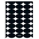 CAIET A4 80F SPIRALA PATRATELE MOTIV JUST BLACK