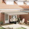 Copertină Retractabil Bej 4,5 &times; 3 m Poliester și metal
