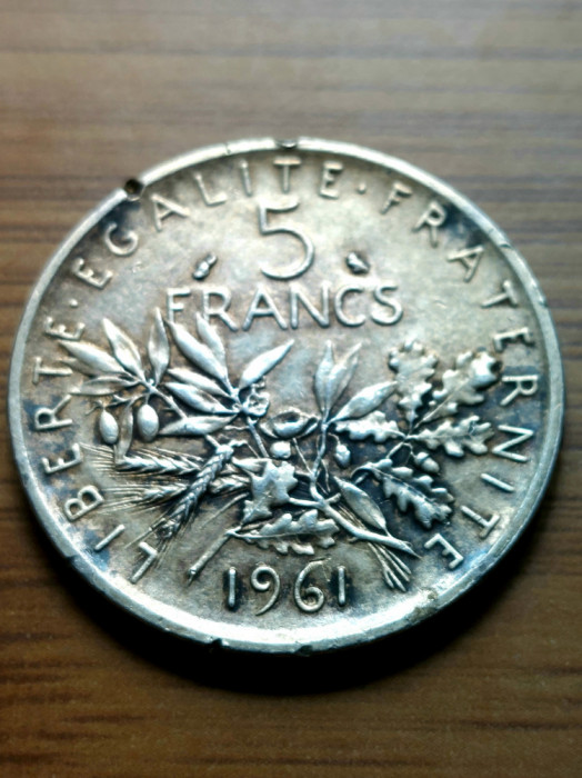 Moneda Argint Franța 5 Francs 1961