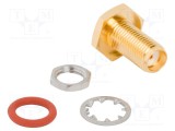 Conector SMA soclu mamă drept 50&Omega; lipire PTFE aurit alamă - AMPHENOL RF