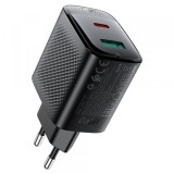 Incarcator Retea Acefast A106, 45W, 3A, 1 x USB-A - 1 x USB-C, Negru