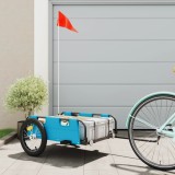 vidaXL Remorcă de bicicletă, albastru, textil oxford și fier