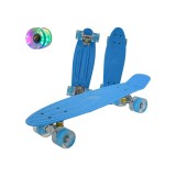 Skateboard penny board pentru copii, roti din cauciuc cu led, design u&Egrave;or, greutate maxim&Auml; 60kg, albastru