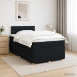 Cumpara ieftin Pat boxspring cu saltea Negru 120 x 190 cm Tesatura