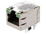 Conector RJ45 ecranat cu diodă LED aurit
