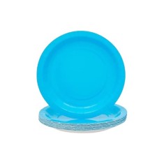 Set 24 farfurii de unica folosinta pentru petreceri copii, hartie, albastru