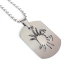 Lant inox cu Pandantiv zodia Rac dog tag Personal Style 00A022