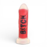 Dildo XR BRANDS Bitch, compatibil cu hamuri strap-on, din silicon premium, culoare roșu, 18.5 cm