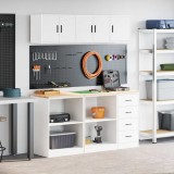 VidaXL Dulapuri de garaj 6 buc Lemn artificial alb