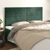 Cumpara ieftin Tăblii de pat, 4 buc, verde &icirc;nchis, 90x5x78/88 cm, catifea