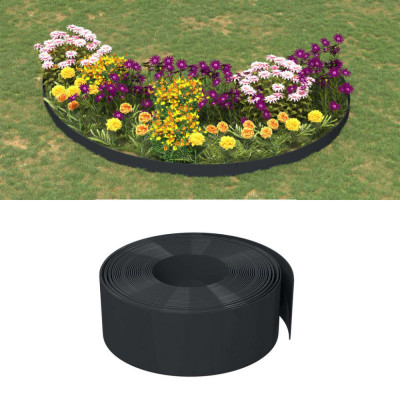 vidaXL Borduri de grădină, 2 buc, negru, 10 m 20 cm, polietilenă foto