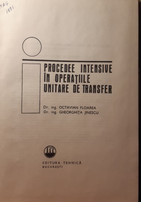 Procedee intensive in operatiile unitare de transfer foto