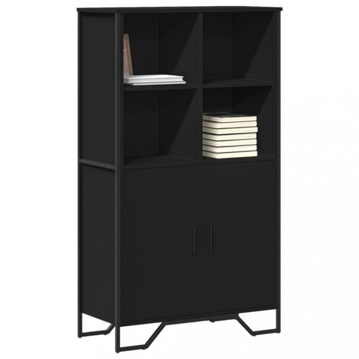 vidaXL Dulap &icirc;nalt, negru, 79,5x35,5x137,5 cm, lemn prelucrat