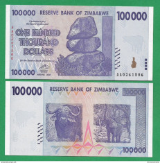 = ZIMBABWE - 100 000 DOLLARS - 2008 - UNC = foto