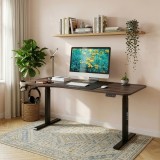 Birou reglabil electric Stryn 160x75 cm, finisaj nuc, [pro.tec]