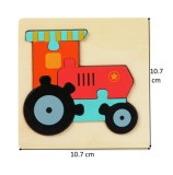 Puzzle Lemn Copii Mijloace Transport, Modele Diverse, Baby Pastel 10.7cm