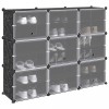VidaXL Organizator cub de depozitare cu 9 cuburi și uși PP negru