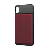 Carcasa Apexel pentru Iphone X/XS cu suport de lentile Apexel, prindere filet 17mm, cu insertie piele naturala, Wine Red