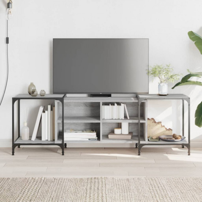 vidaXL Comodă TV, gri sonoma, 153x37x50 cm, lemn prelucrat 837605